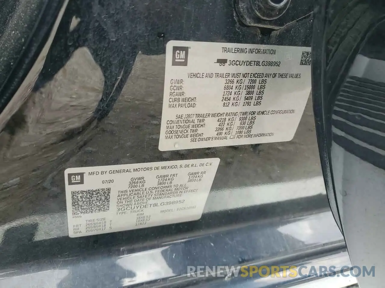 12 fotografías del automóvil dañado 3GCUYDET8LG398952 CHEVROLET ALL Models 2020