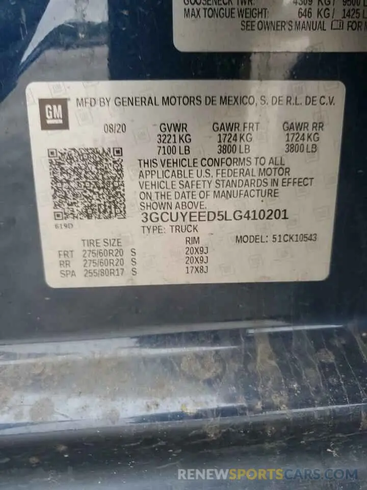 13 fotografías del automóvil dañado 3GCUYEED5LG410201 CHEVROLET ALL Models 2020