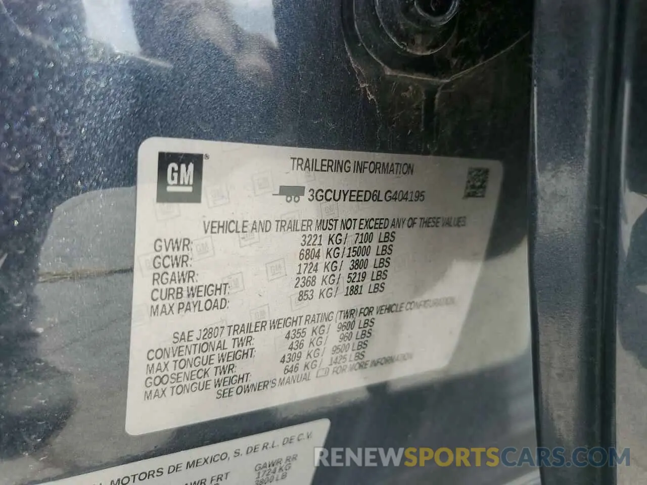 12 fotografías del automóvil dañado 3GCUYEED6LG404195 CHEVROLET ALL Models 2020