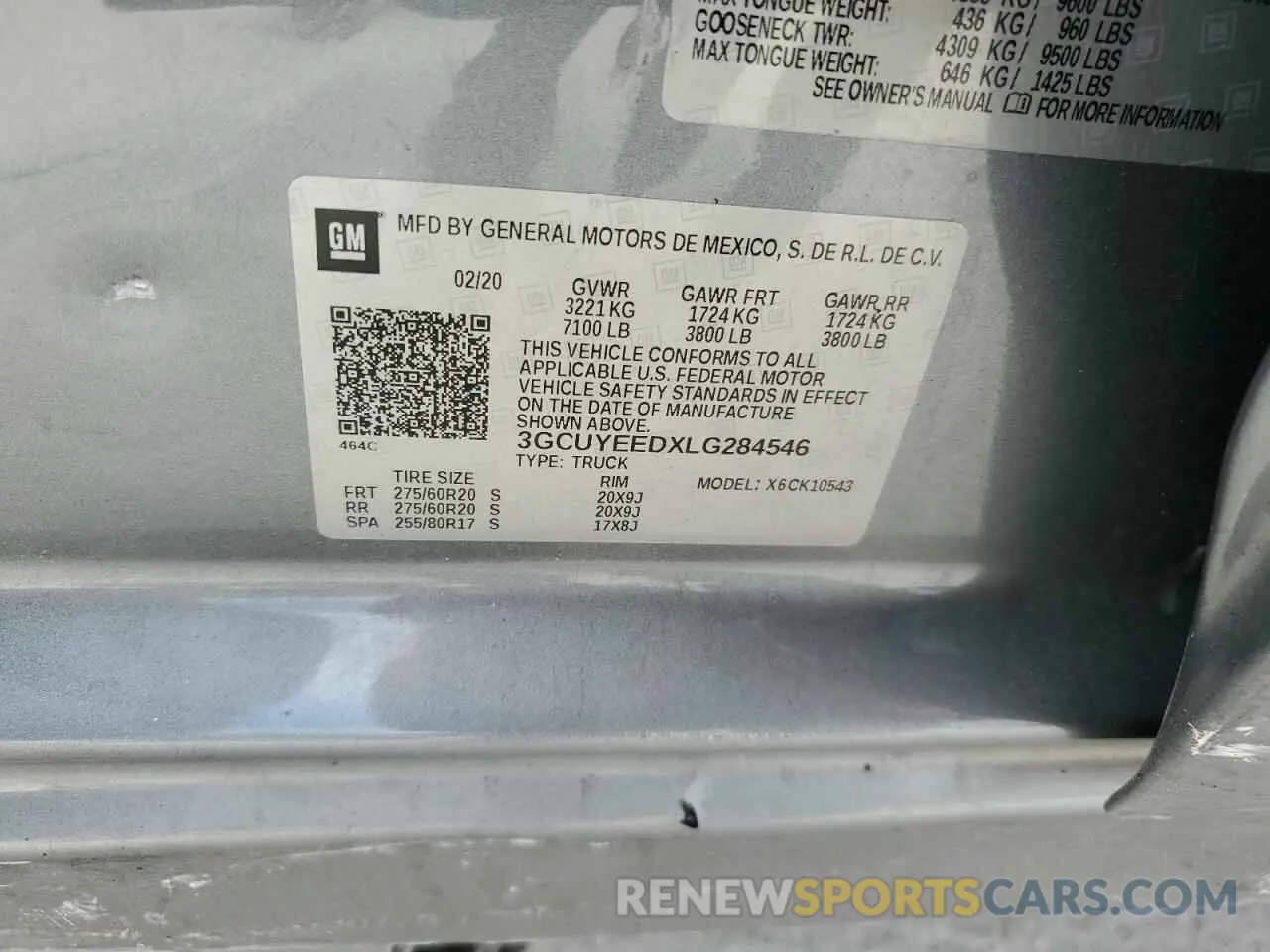 15 fotografías del automóvil dañado 3GCUYEEDXLG284546 CHEVROLET ALL Models 2020