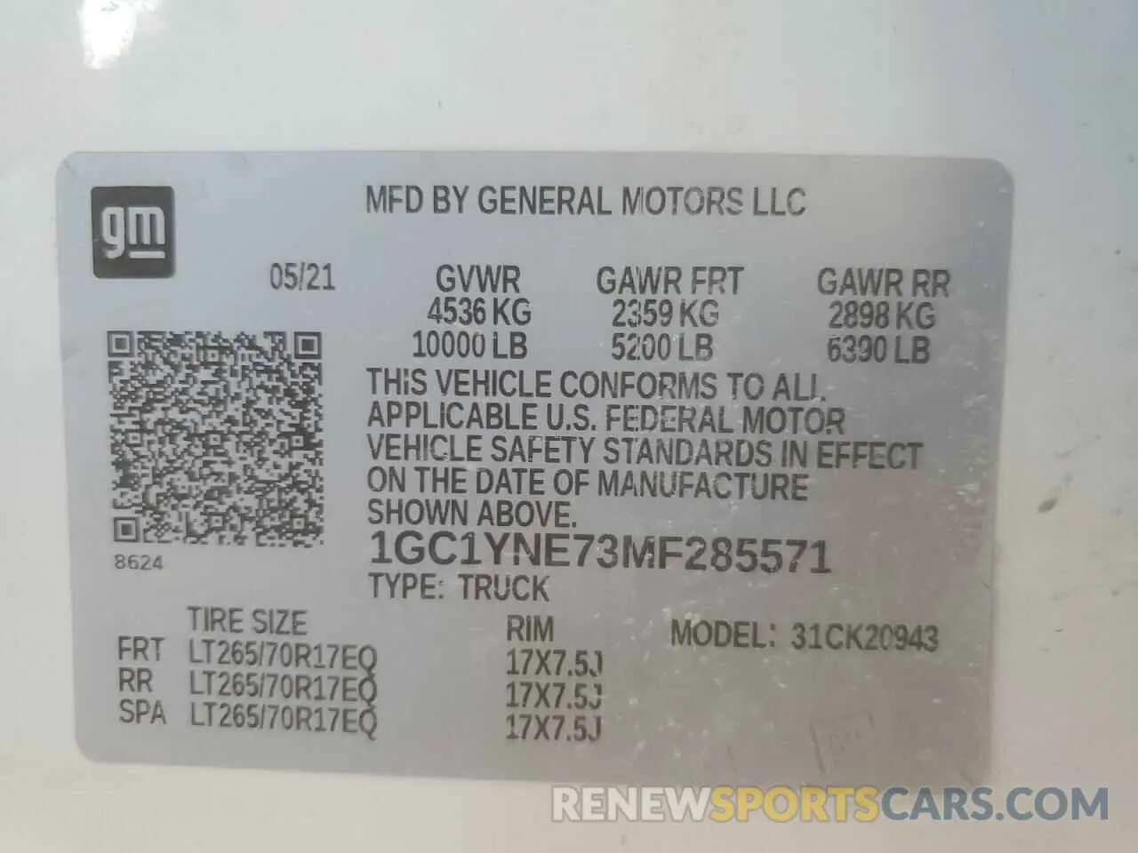 12 fotografías del automóvil dañado 1GC1YNE73MF285571 CHEVROLET ALL Models 2021