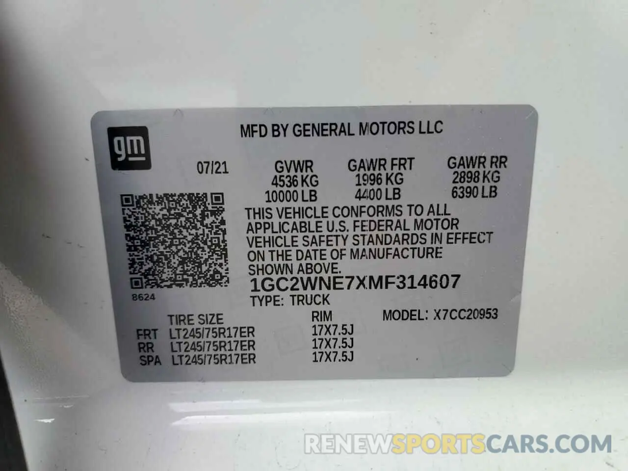 13 fotografías del automóvil dañado 1GC2WNE7XMF314607 CHEVROLET ALL Models 2021