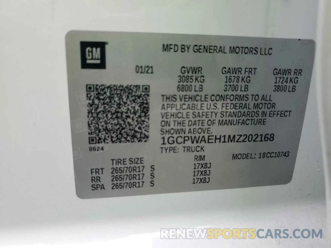 12 fotografías del automóvil dañado 1GCPWAEH1MZ202168 CHEVROLET ALL Models 2021