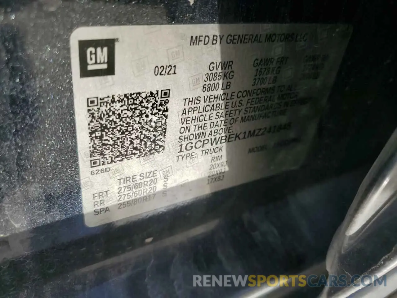 14 fotografías del automóvil dañado 1GCPWBEK1MZ241845 CHEVROLET ALL Models 2021