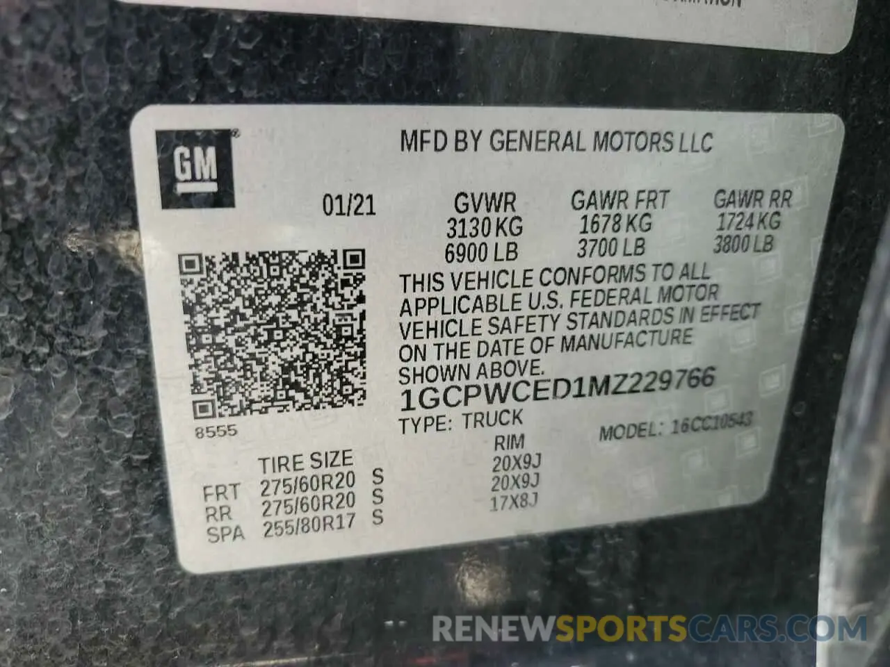 12 fotografías del automóvil dañado 1GCPWCED1MZ229766 CHEVROLET ALL Models 2021
