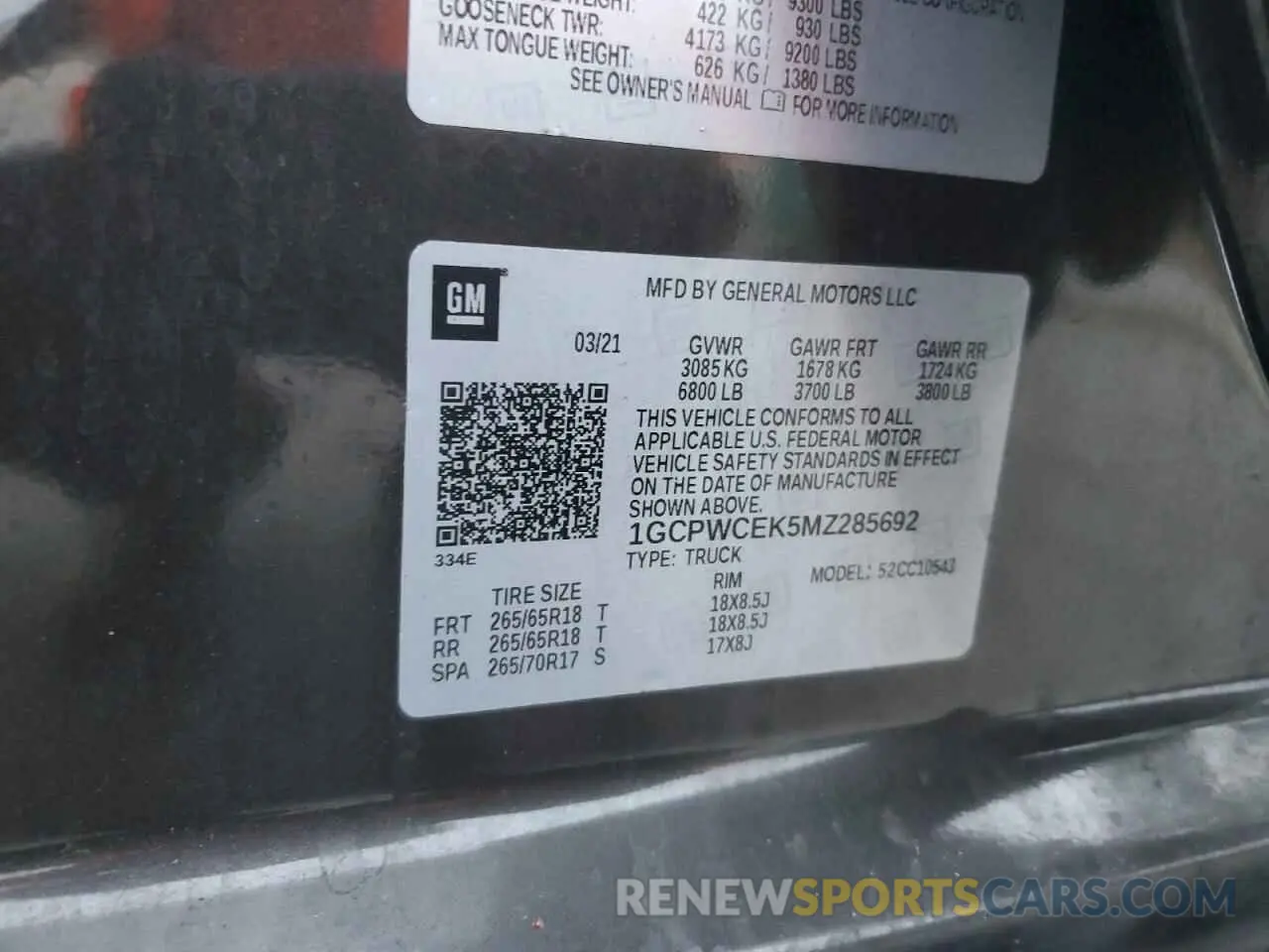 14 fotografías del automóvil dañado 1GCPWCEK5MZ285692 CHEVROLET ALL Models 2021