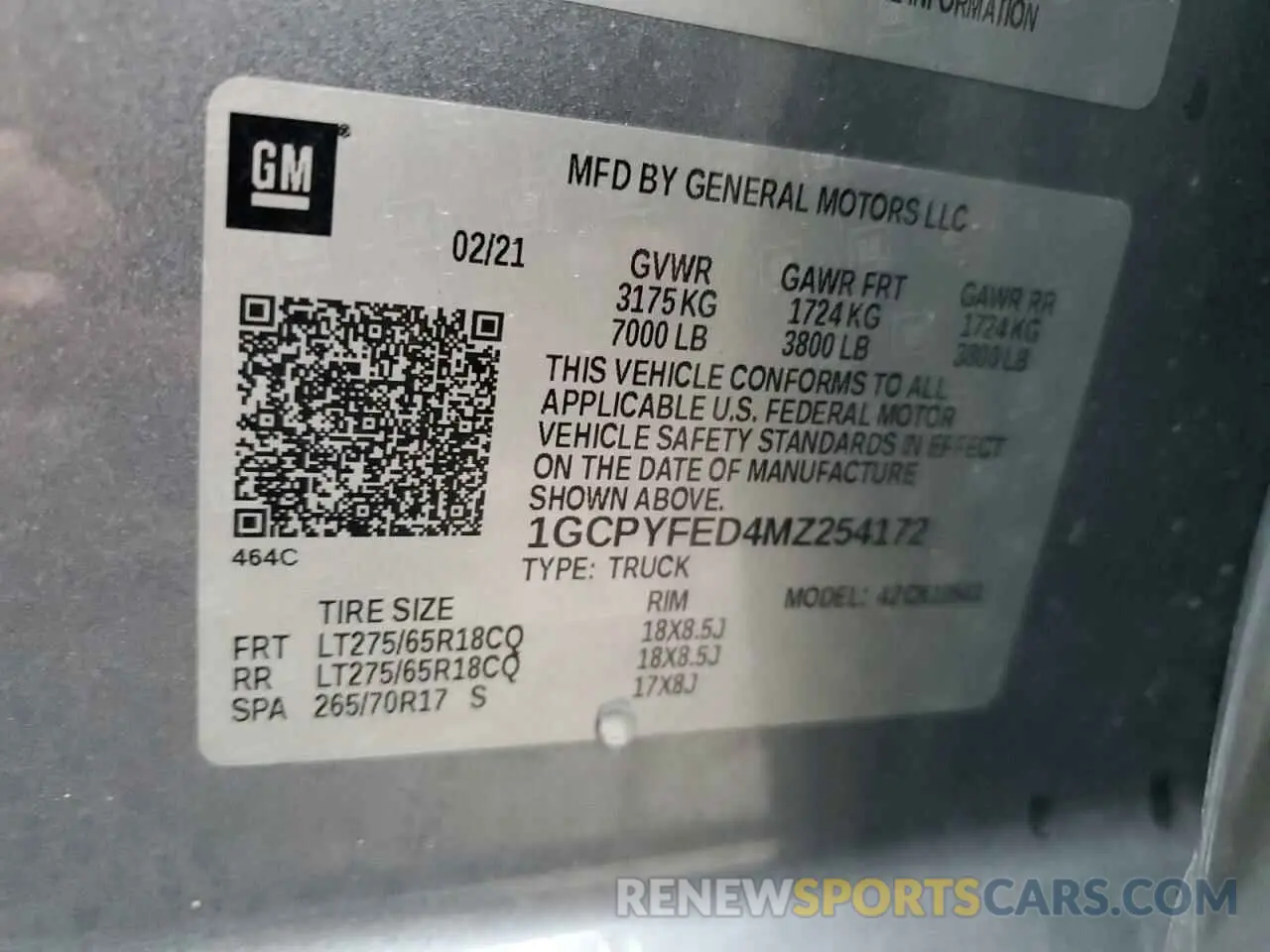 13 fotografías del automóvil dañado 1GCPYFED4MZ254172 CHEVROLET ALL Models 2021