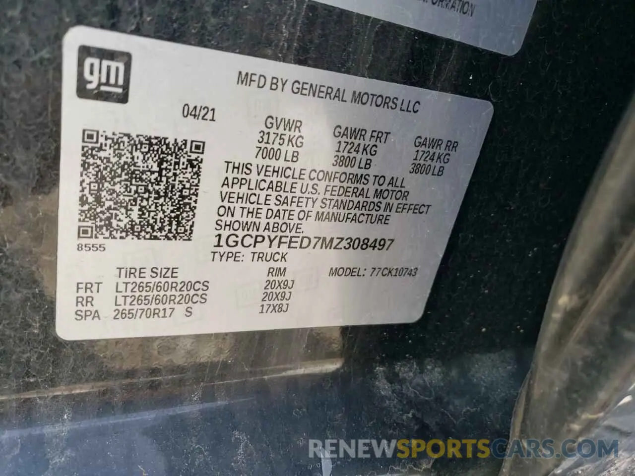 14 fotografías del automóvil dañado 1GCPYFED7MZ308497 CHEVROLET ALL Models 2021