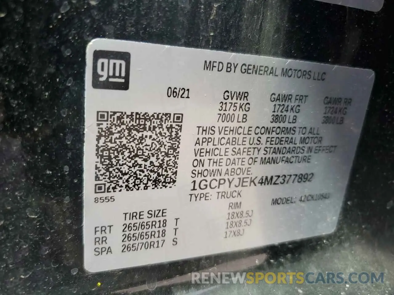 12 fotografías del automóvil dañado 1GCPYJEK4MZ377892 CHEVROLET ALL Models 2021