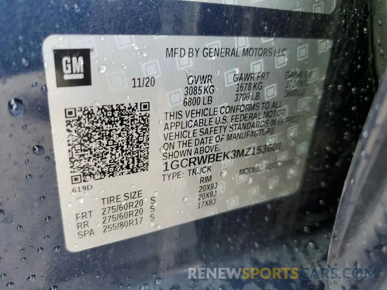 12 fotografías del automóvil dañado 1GCRWBEK3MZ153601 CHEVROLET ALL Models 2021