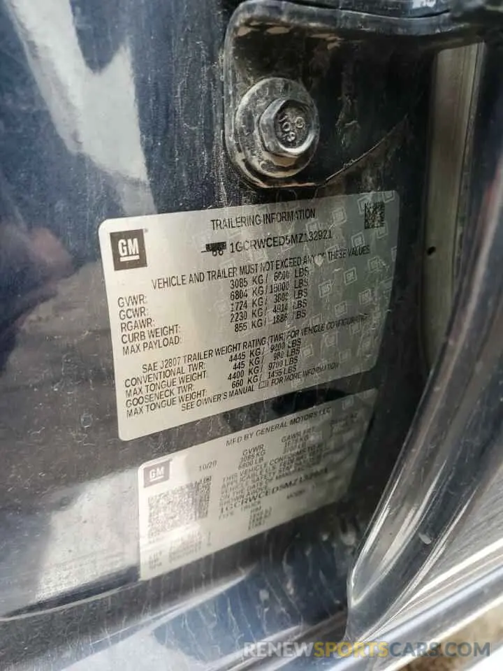 12 fotografías del automóvil dañado 1GCRWCED5MZ132921 CHEVROLET ALL Models 2021