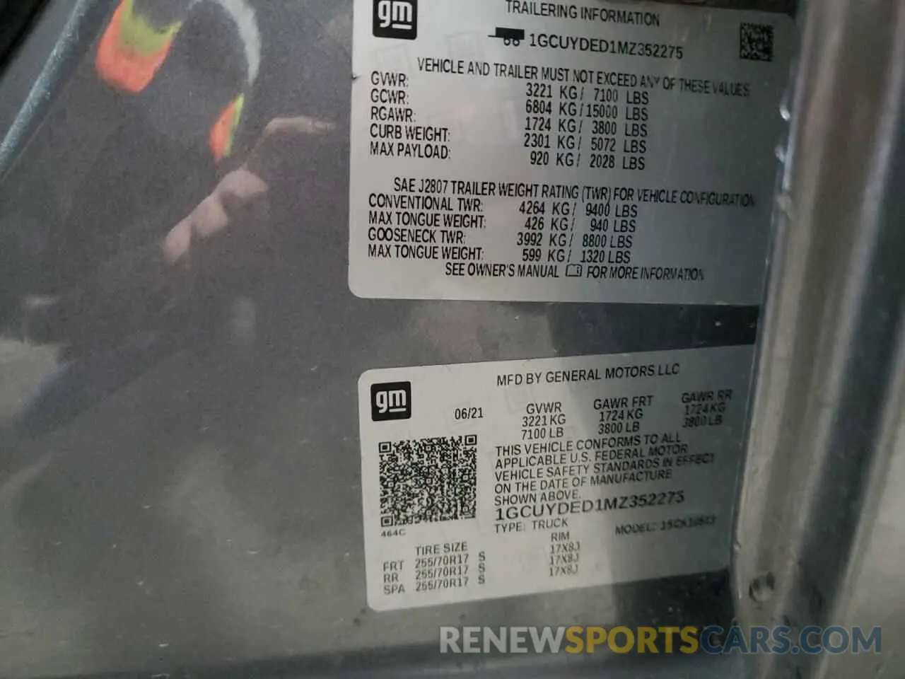 12 fotografías del automóvil dañado 1GCUYDED1MZ352275 CHEVROLET ALL Models 2021