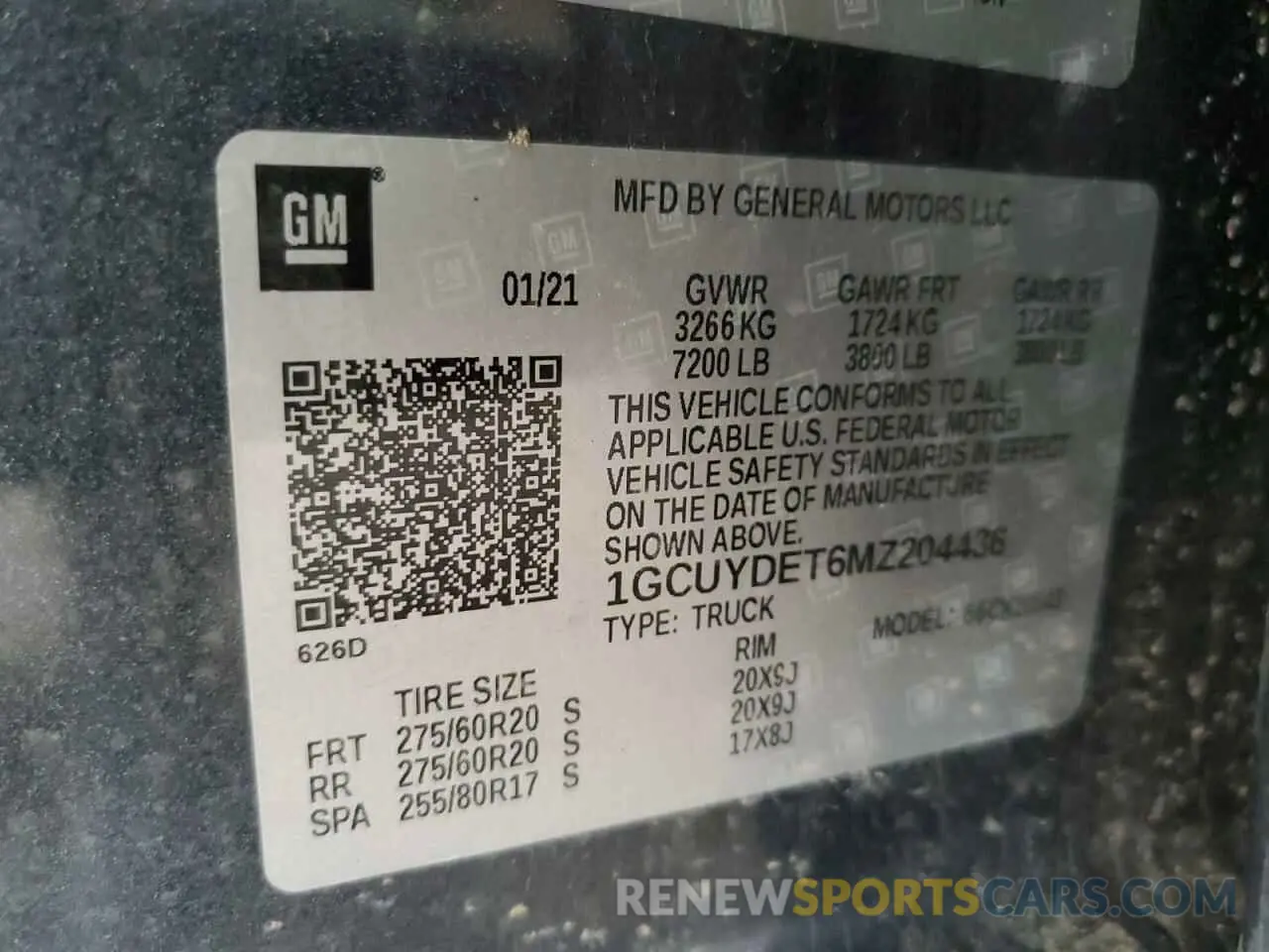 12 fotografías del automóvil dañado 1GCUYDET6MZ204436 CHEVROLET ALL Models 2021