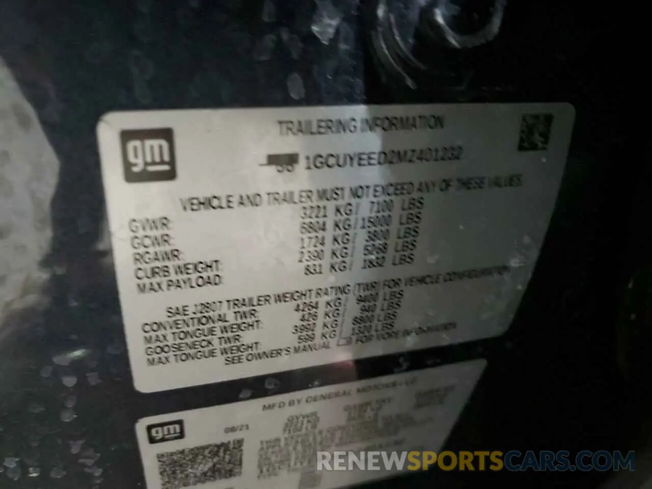 13 fotografías del automóvil dañado 1GCUYEED2MZ401232 CHEVROLET ALL Models 2021