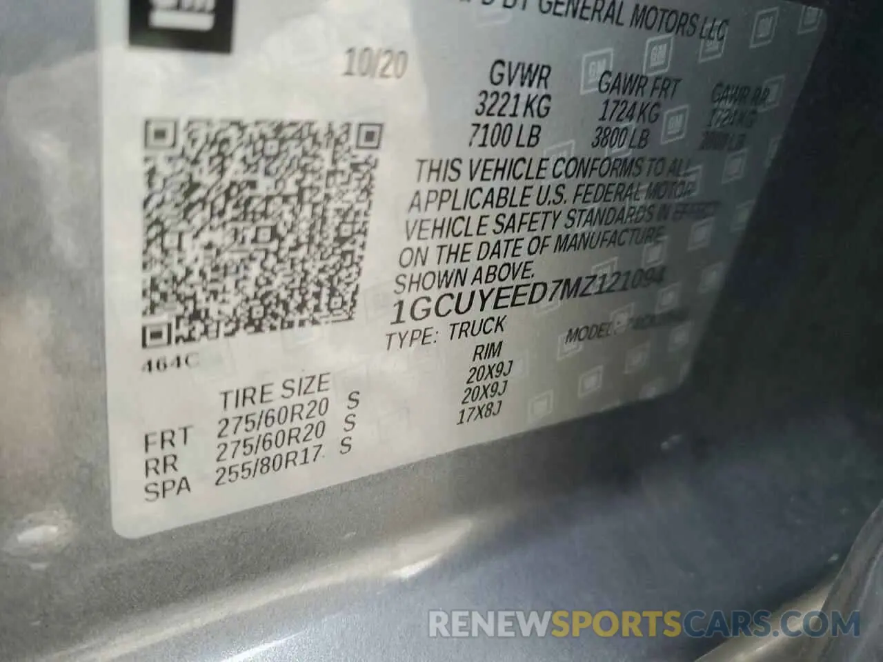 15 fotografías del automóvil dañado 1GCUYEED7MZ121094 CHEVROLET ALL Models 2021