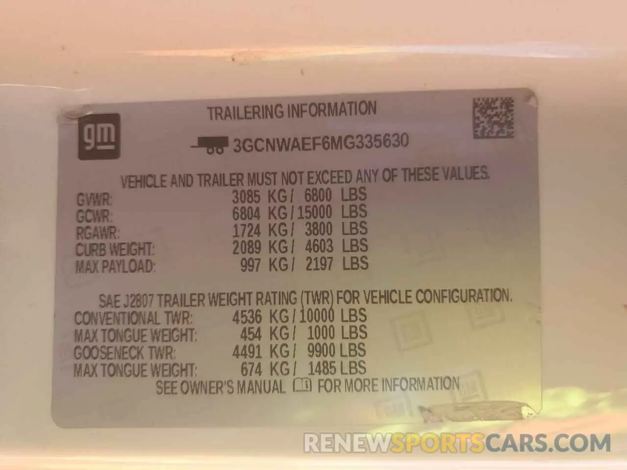 14 fotografías del automóvil dañado 3GCNWAEF6MG335630 CHEVROLET ALL Models 2021