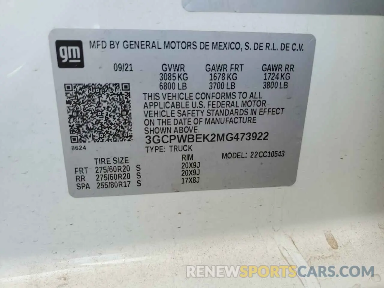 12 fotografías del automóvil dañado 3GCPWBEK2MG473922 CHEVROLET ALL Models 2021