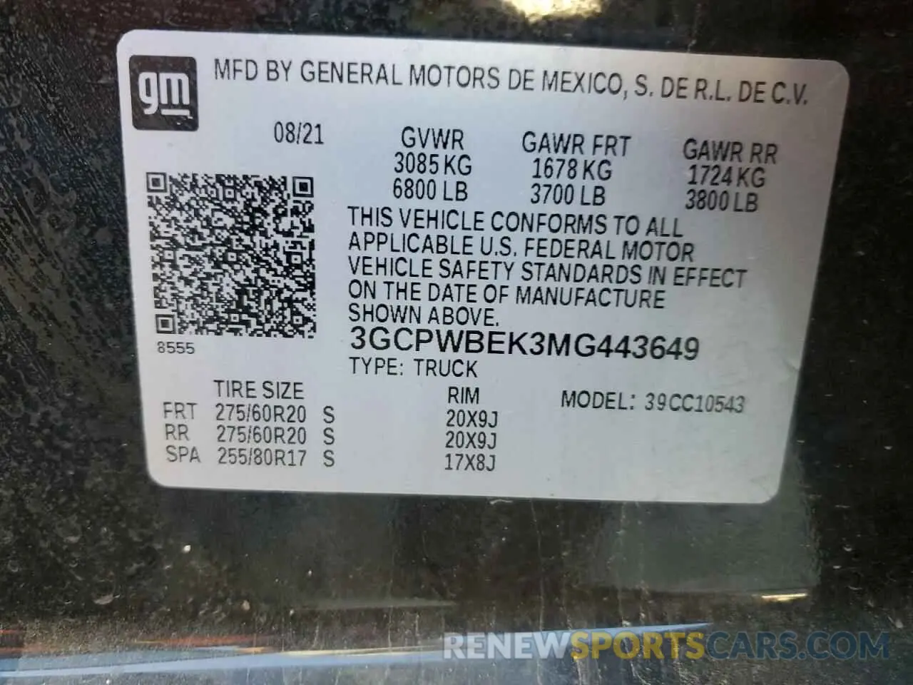 14 fotografías del automóvil dañado 3GCPWBEK3MG443649 CHEVROLET ALL Models 2021