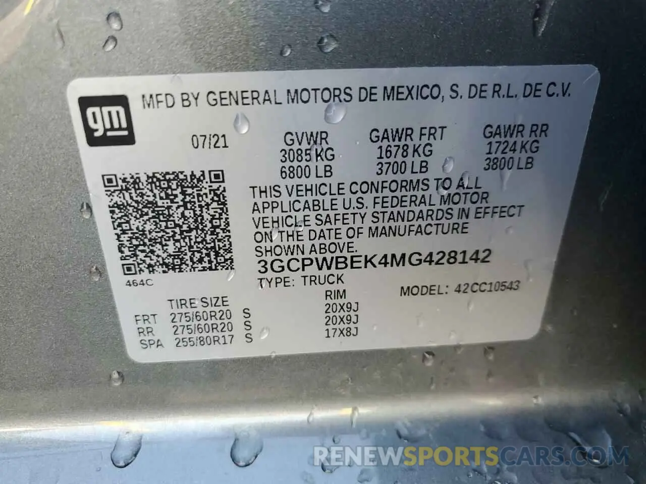 13 fotografías del automóvil dañado 3GCPWBEK4MG428142 CHEVROLET ALL Models 2021