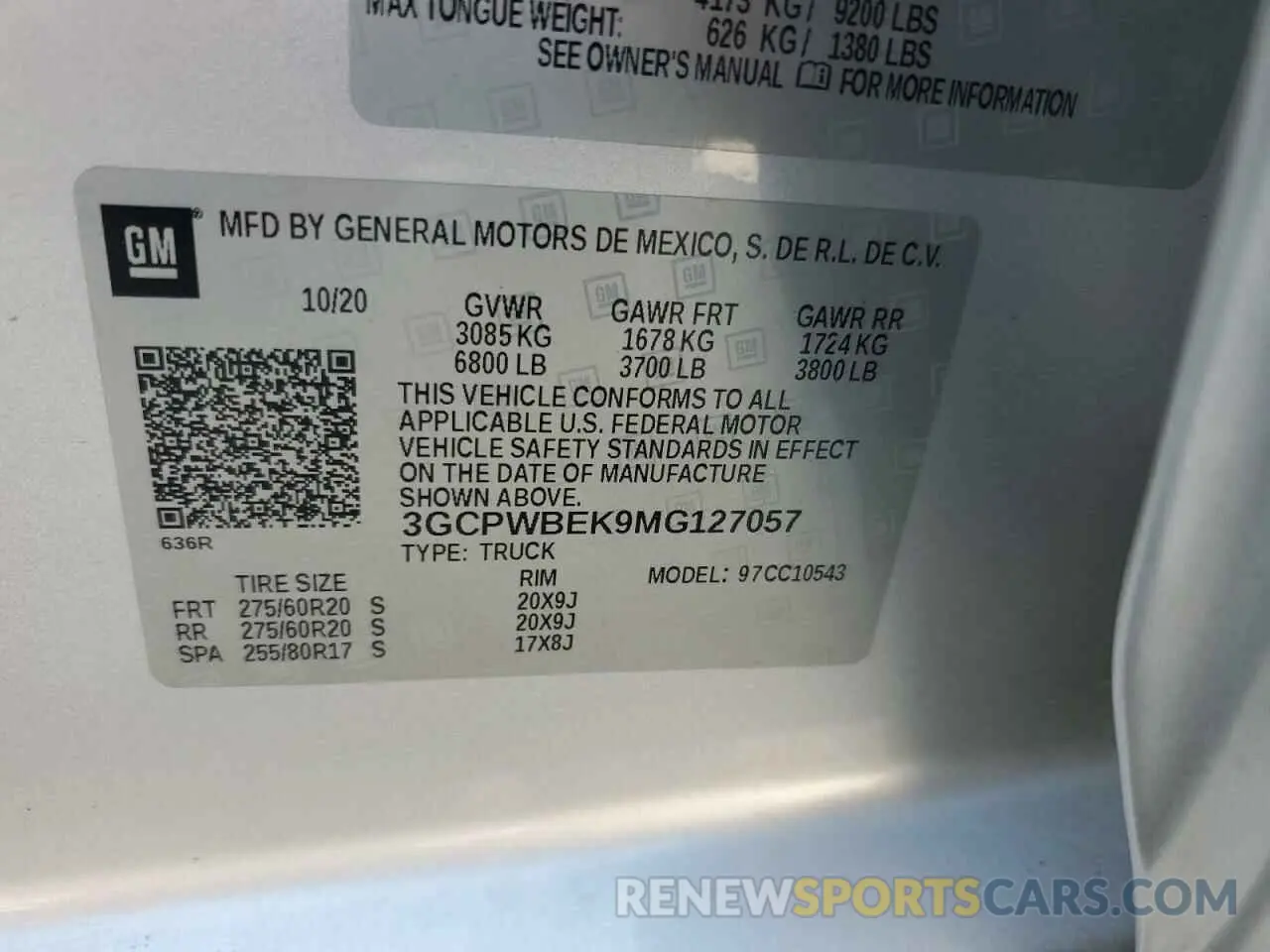 15 fotografías del automóvil dañado 3GCPWBEK9MG127057 CHEVROLET ALL Models 2021