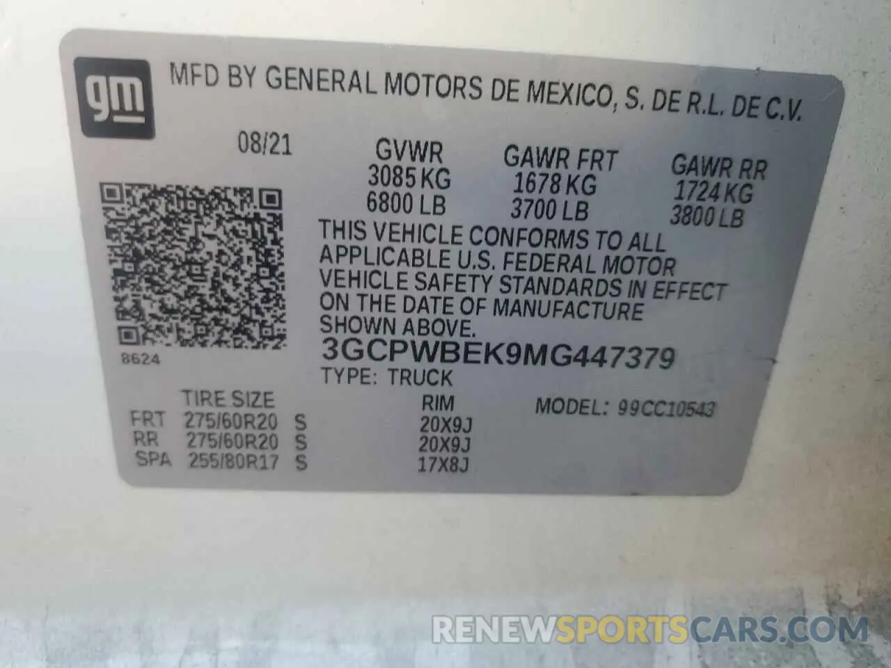 12 fotografías del automóvil dañado 3GCPWBEK9MG447379 CHEVROLET ALL Models 2021
