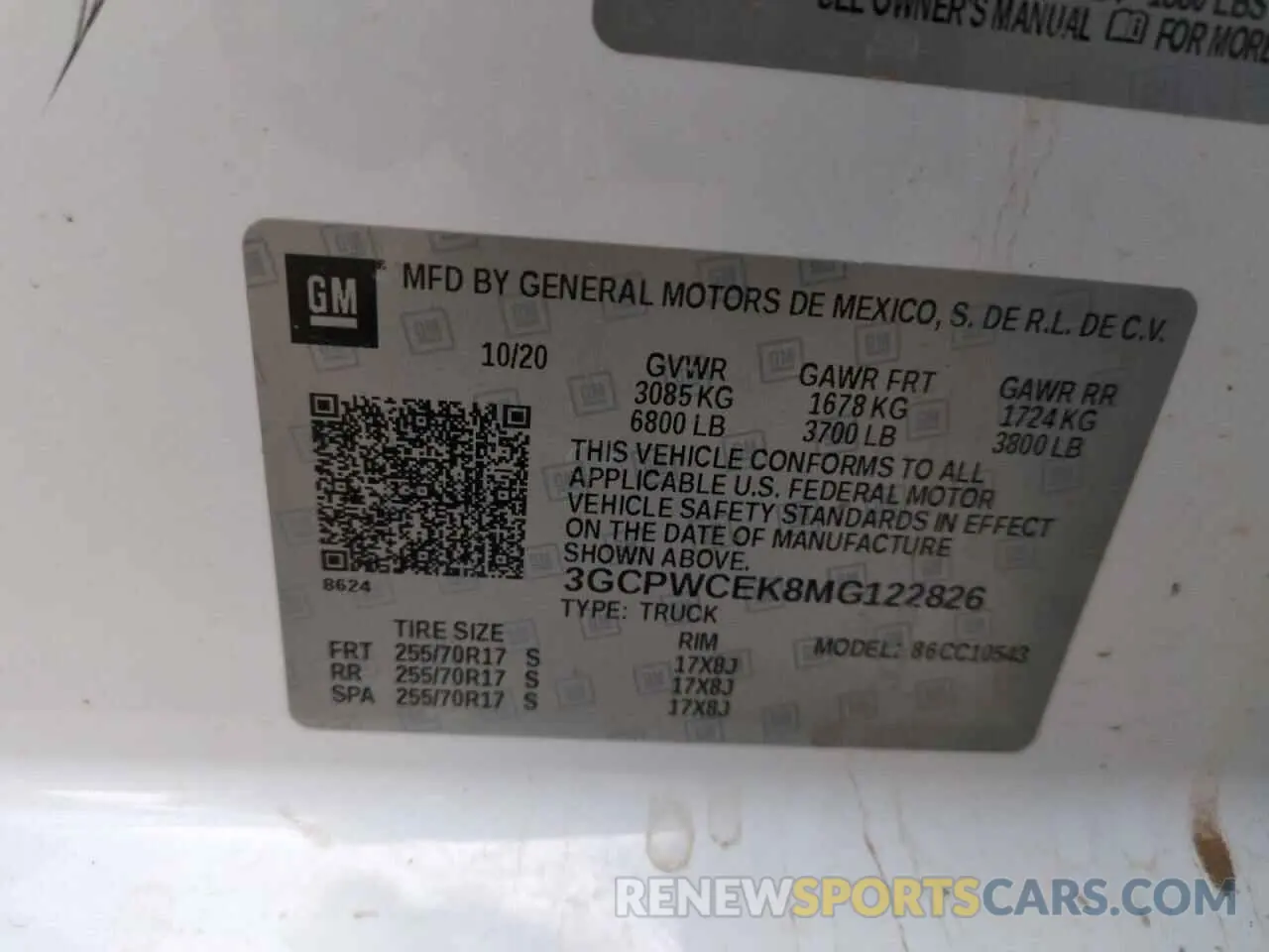 14 fotografías del automóvil dañado 3GCPWCEK8MG122826 CHEVROLET ALL Models 2021