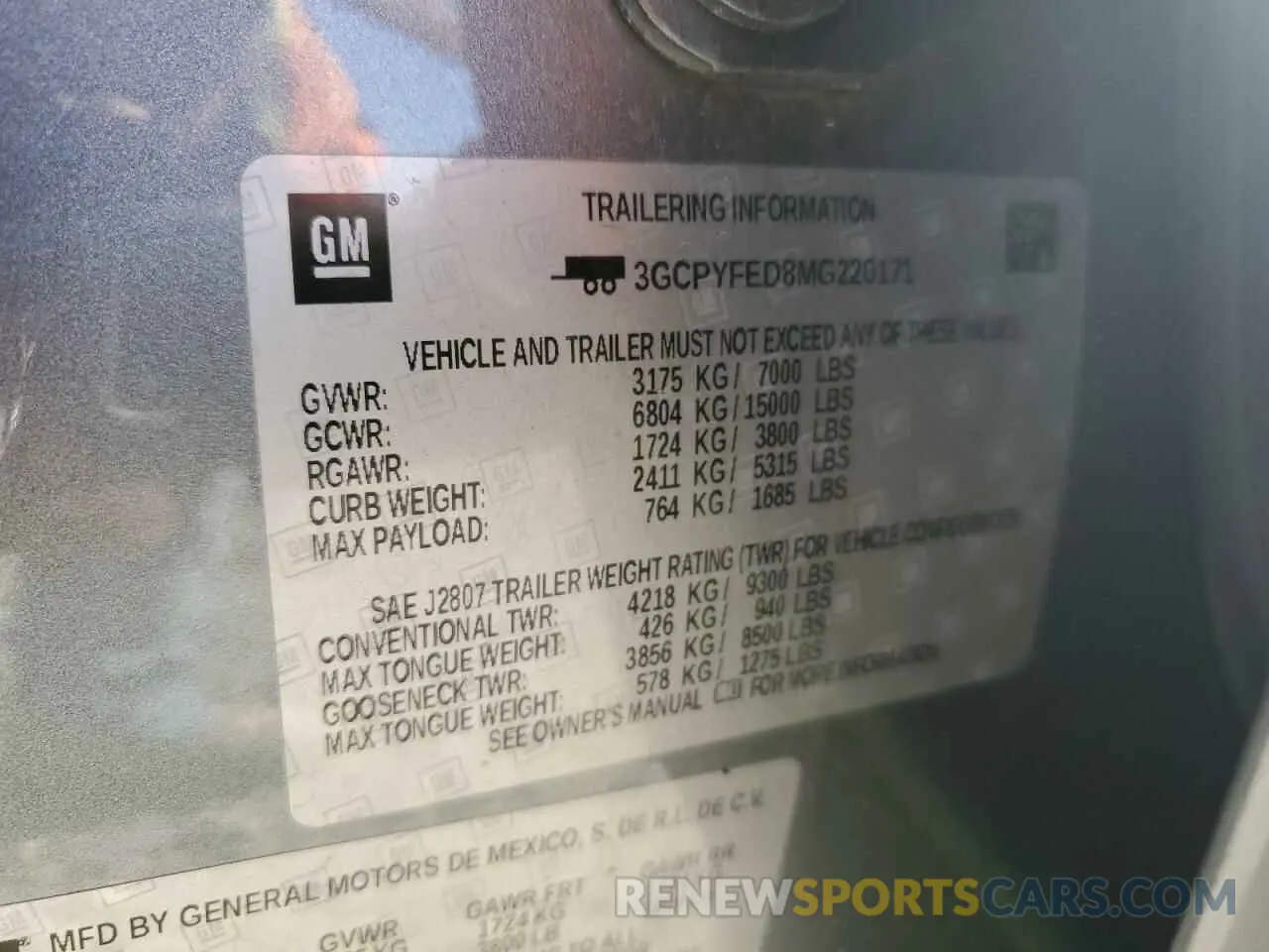 13 fotografías del automóvil dañado 3GCPYFED8MG220171 CHEVROLET ALL Models 2021