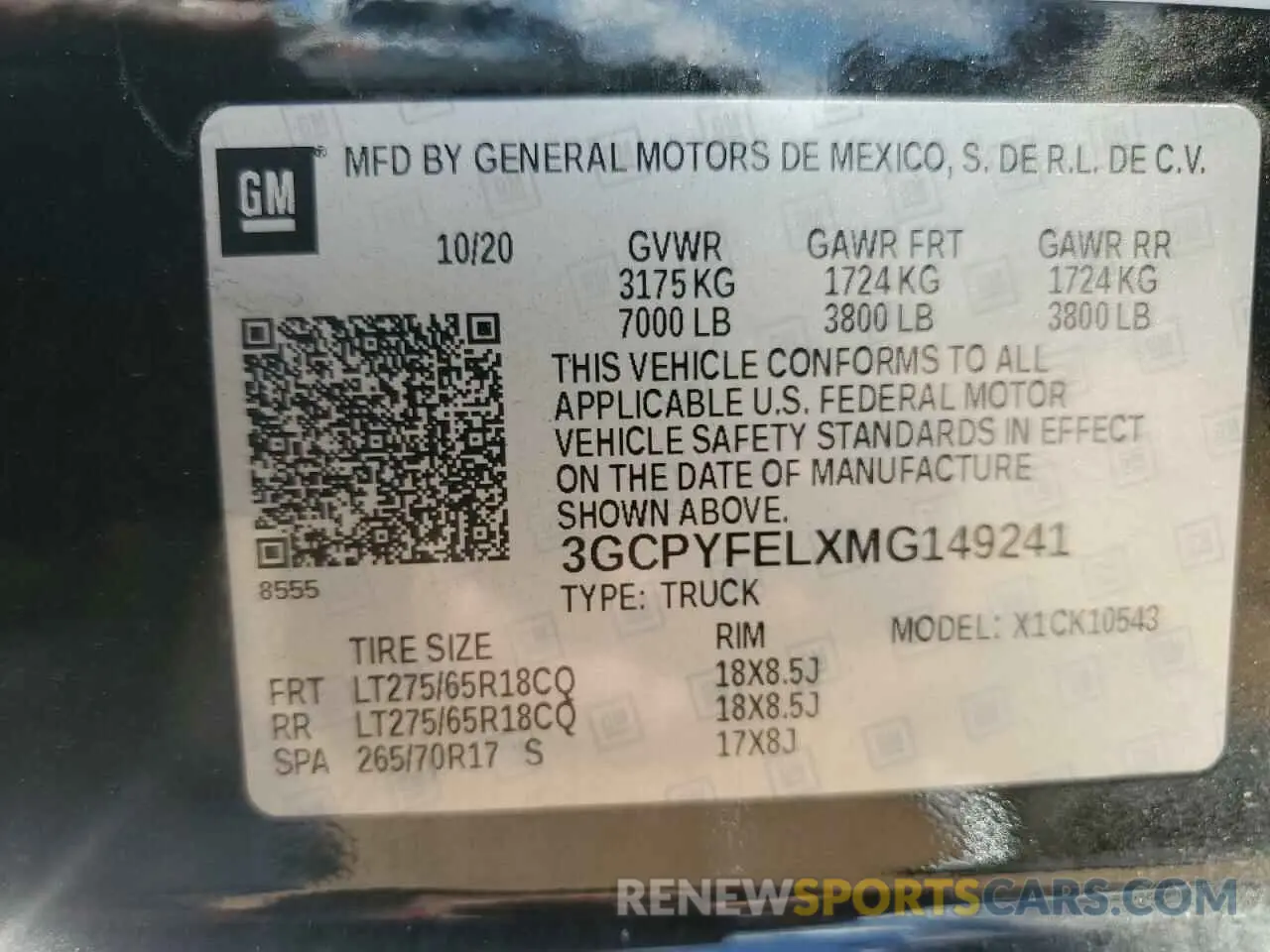 12 fotografías del automóvil dañado 3GCPYFELXMG149241 CHEVROLET ALL Models 2021