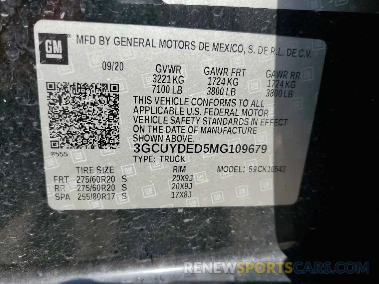 13 fotografías del automóvil dañado 3GCUYDED5MG109679 CHEVROLET ALL Models 2021