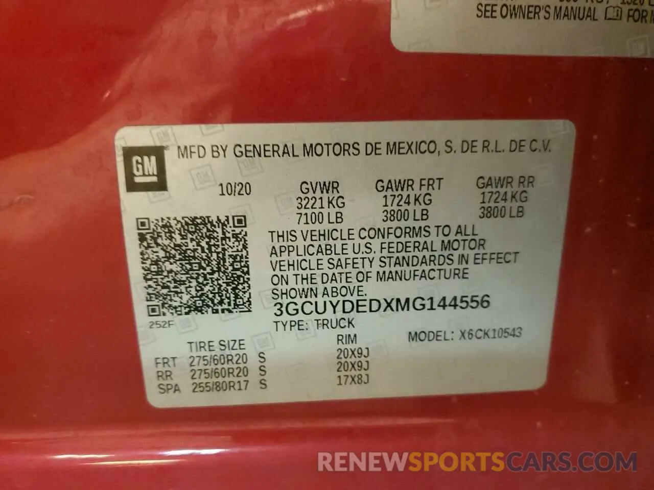 14 fotografías del automóvil dañado 3GCUYDEDXMG144556 CHEVROLET ALL Models 2021