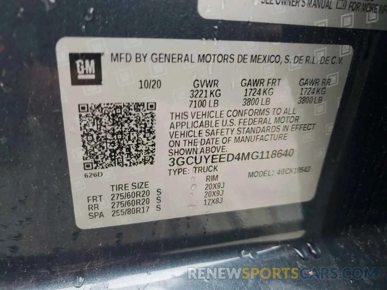 12 fotografías del automóvil dañado 3GCUYEED4MG118640 CHEVROLET ALL Models 2021