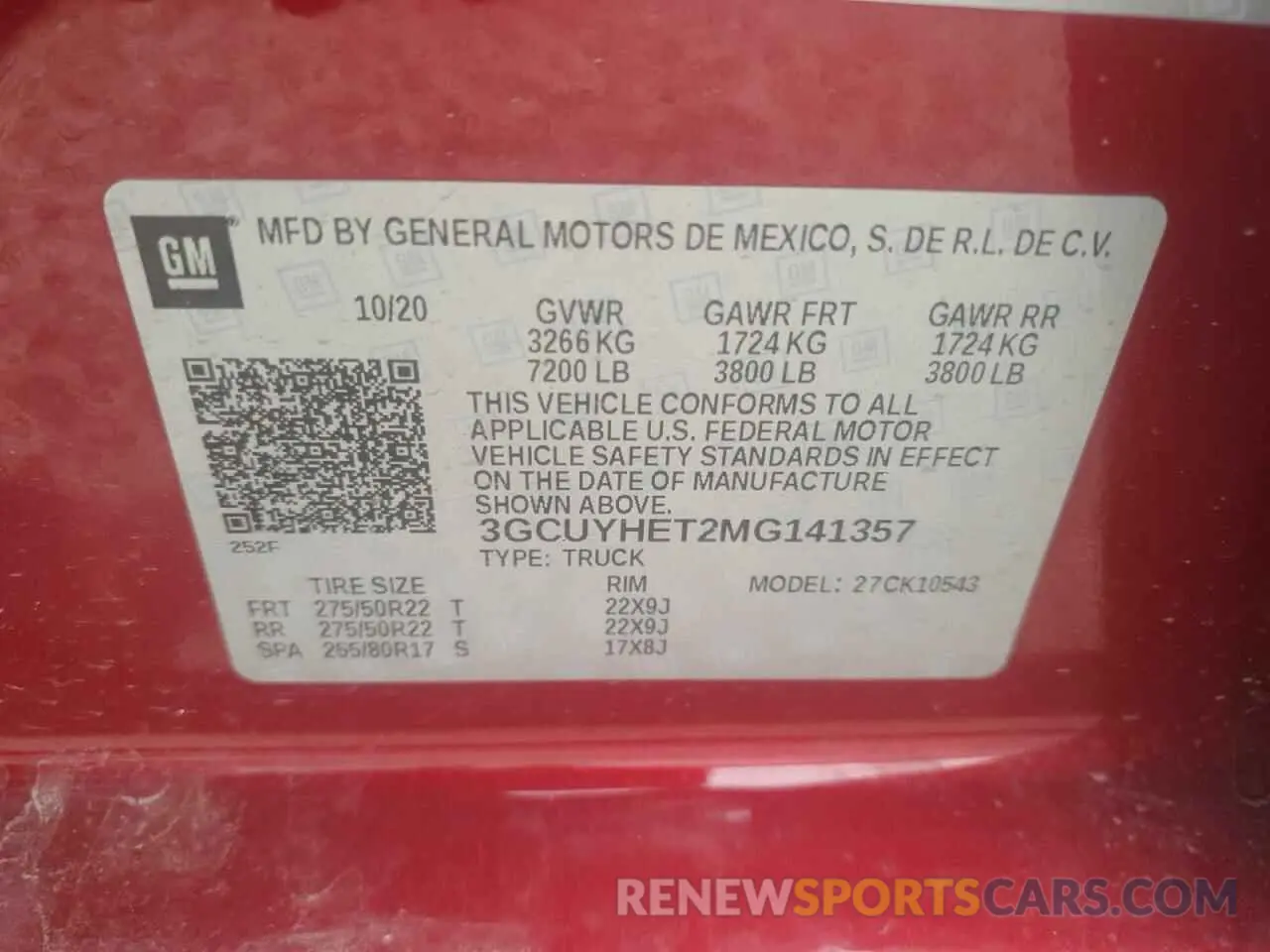 12 fotografías del automóvil dañado 3GCUYHET2MG141357 CHEVROLET ALL Models 2021