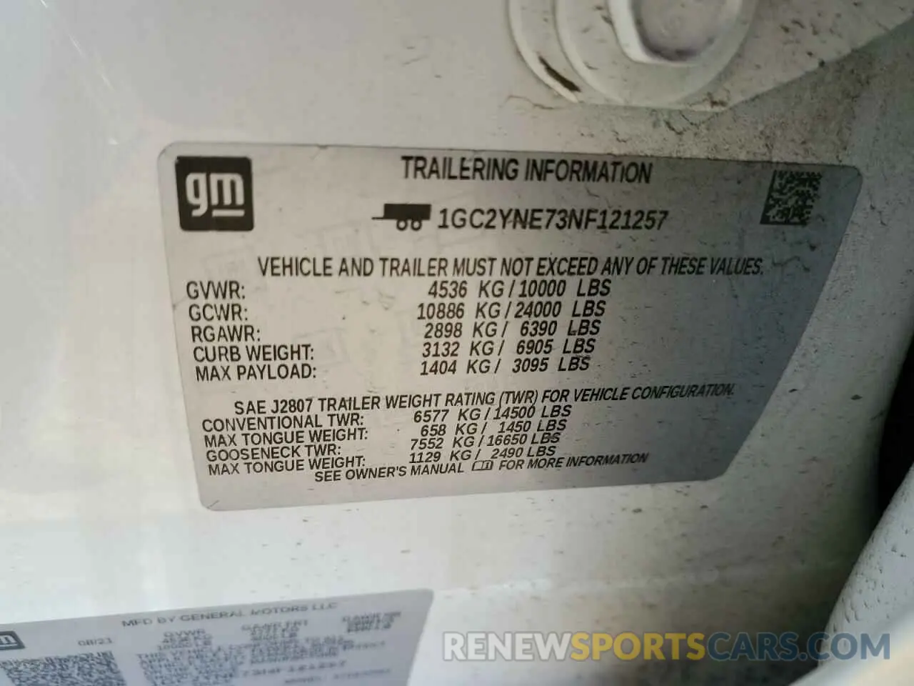 12 fotografías del automóvil dañado 1GC2YNE73NF121257 CHEVROLET ALL Models 2022