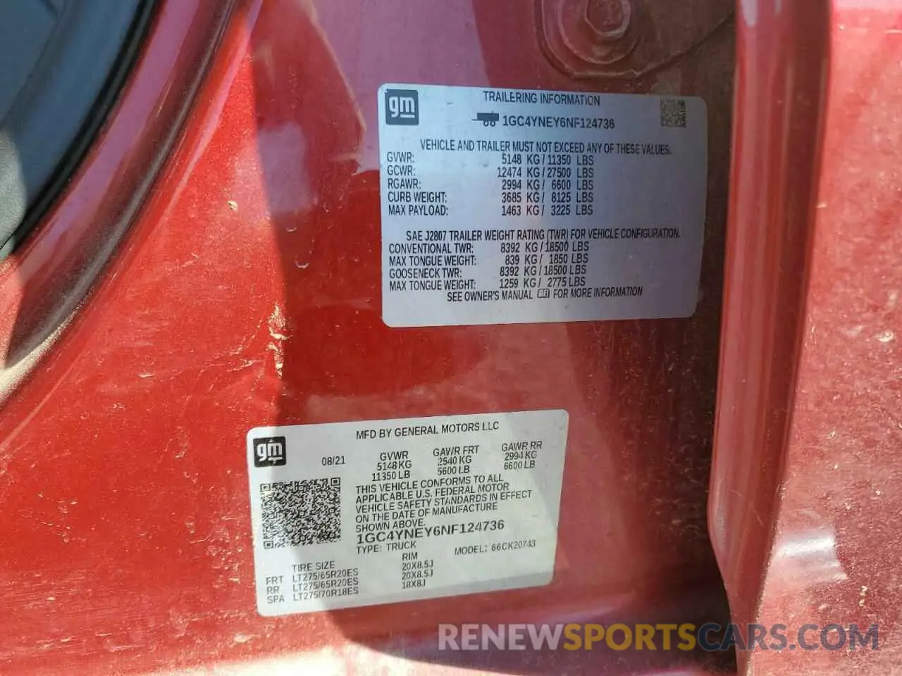 12 fotografías del automóvil dañado 1GC4YNEY6NF124736 CHEVROLET ALL Models 2022