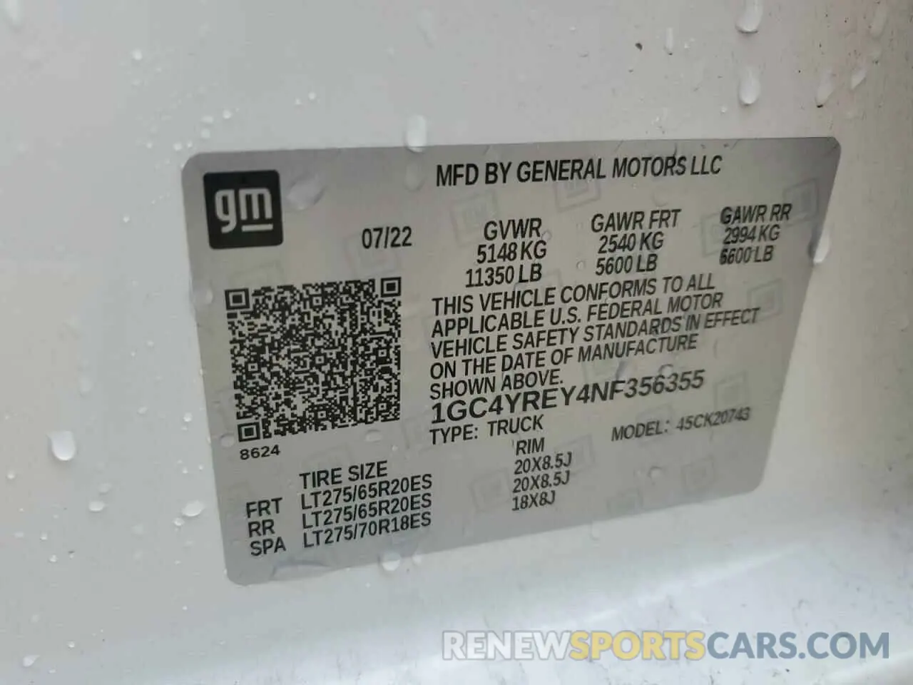 13 fotografías del automóvil dañado 1GC4YREY4NF356355 CHEVROLET ALL Models 2022