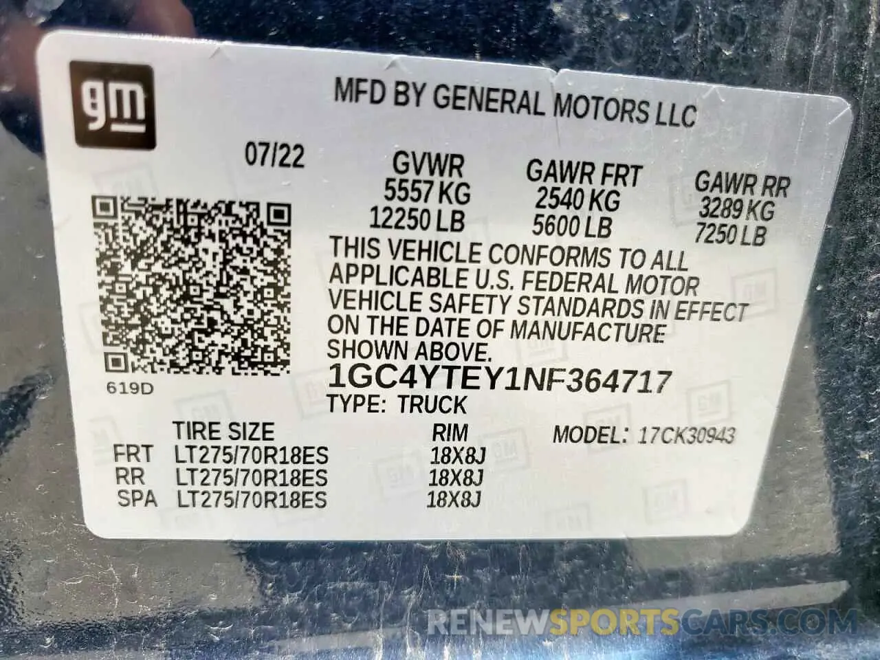 13 fotografías del automóvil dañado 1GC4YTEY1NF364717 CHEVROLET ALL Models 2022