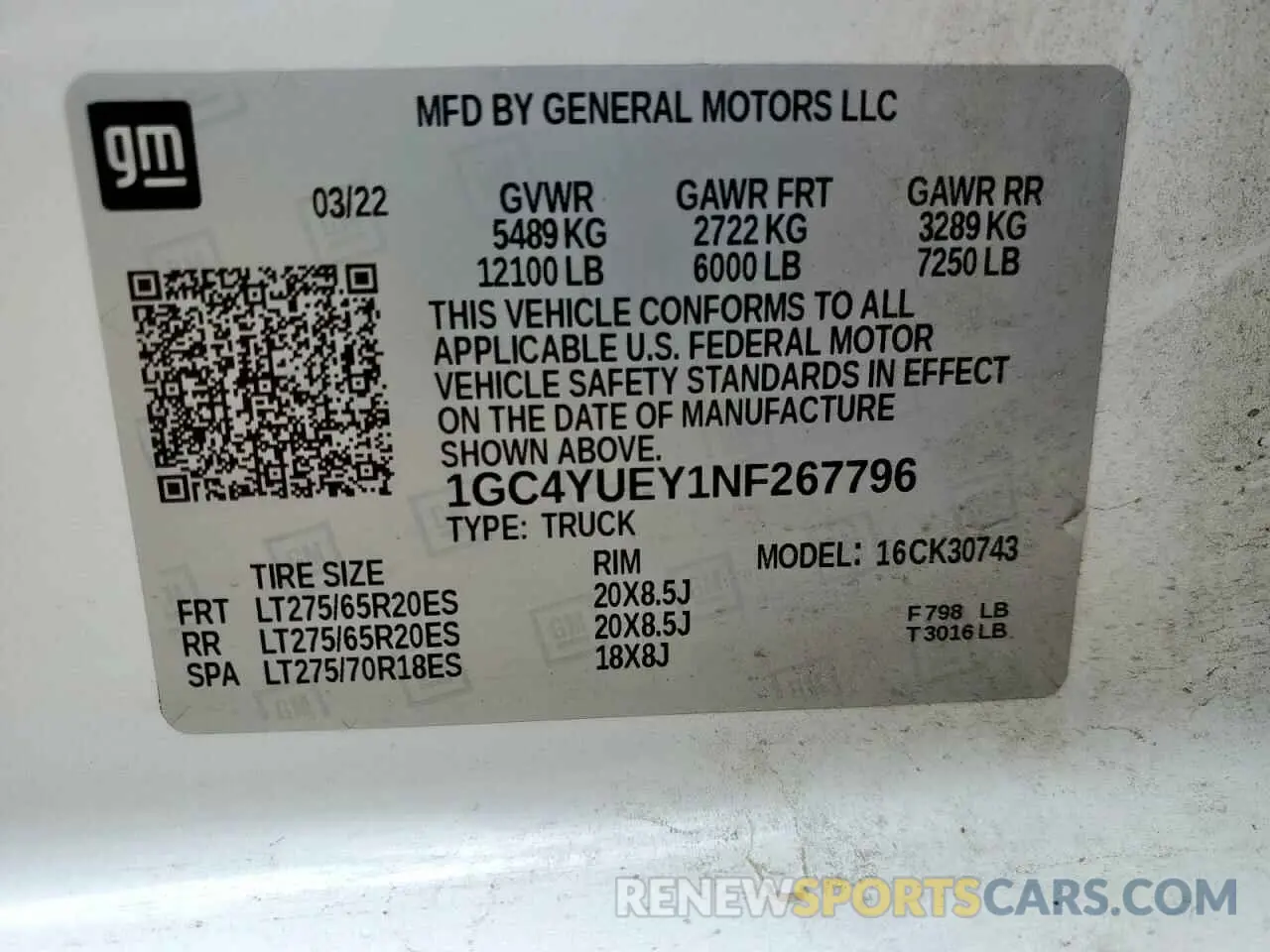 13 fotografías del automóvil dañado 1GC4YUEY1NF267796 CHEVROLET ALL Models 2022