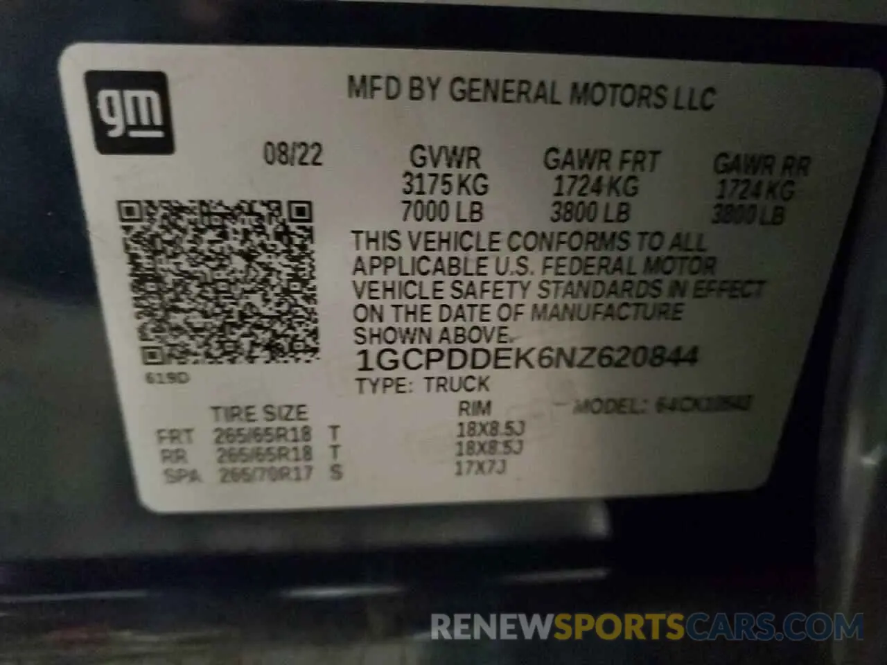 14 fotografías del automóvil dañado 1GCPDDEK6NZ620844 CHEVROLET All Models 2022