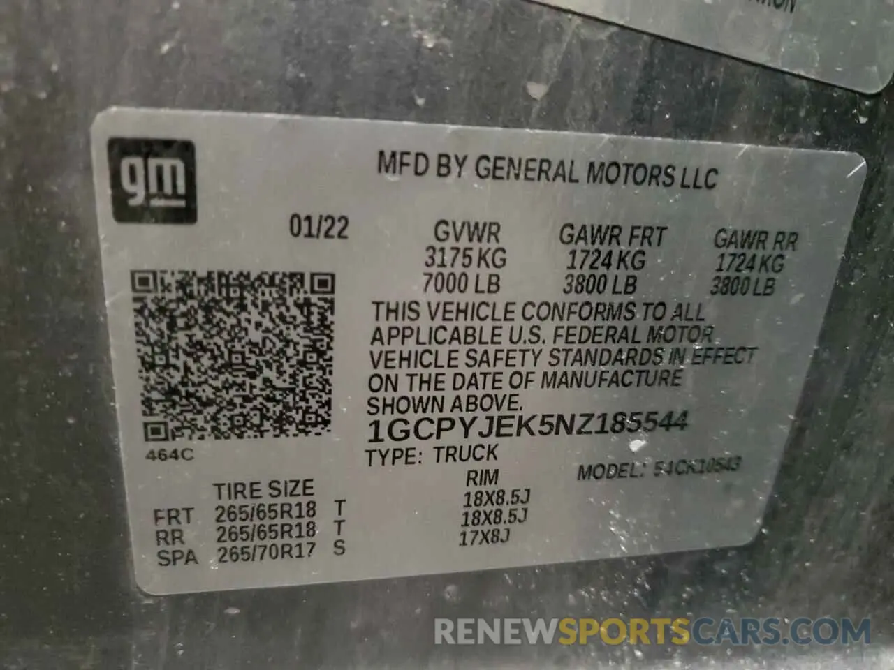 12 fotografías del automóvil dañado 1GCPYJEK5NZ185544 CHEVROLET ALL Models 2022