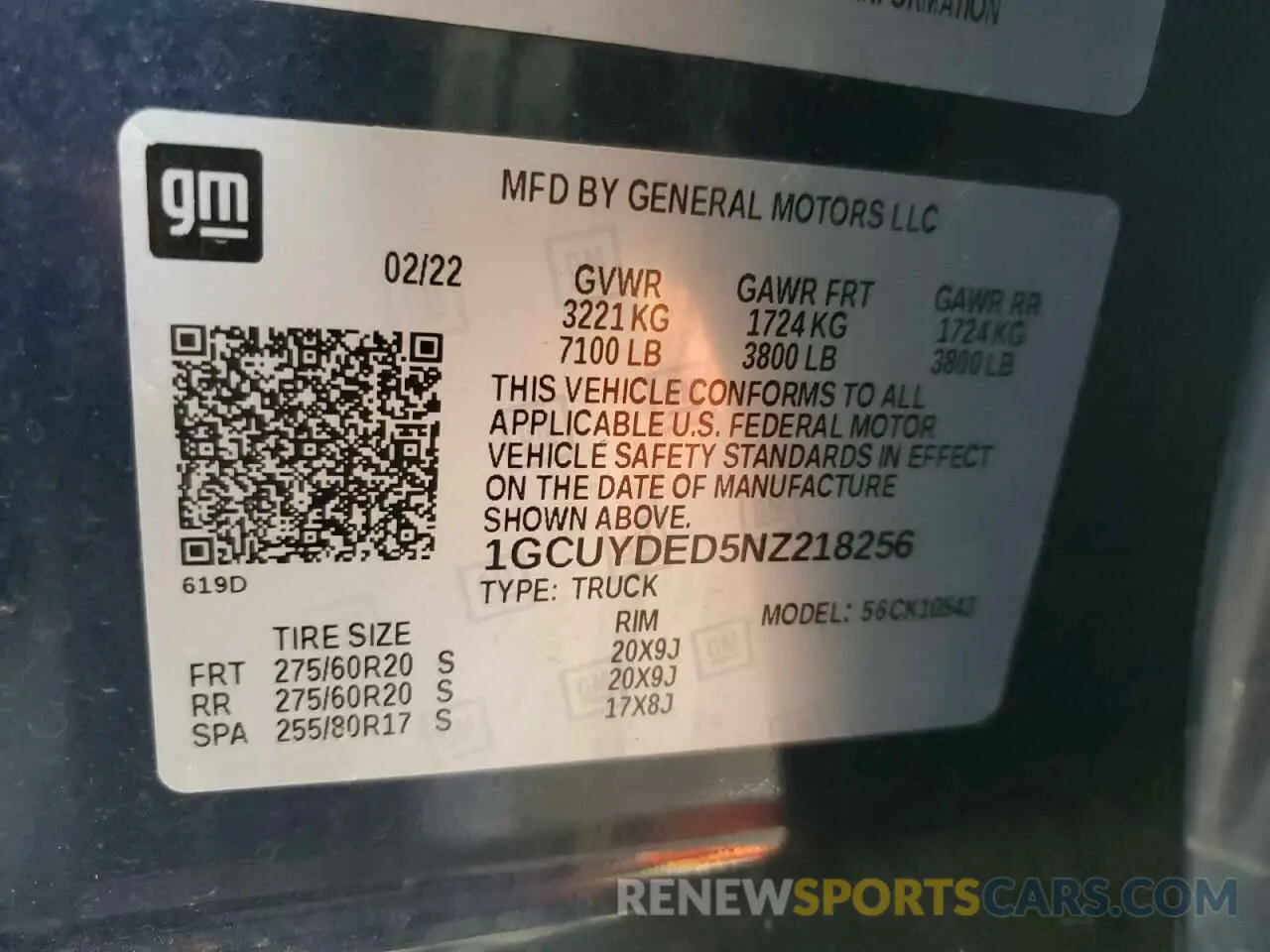 13 fotografías del automóvil dañado 1GCUYDED5NZ218256 CHEVROLET ALL Models 2022