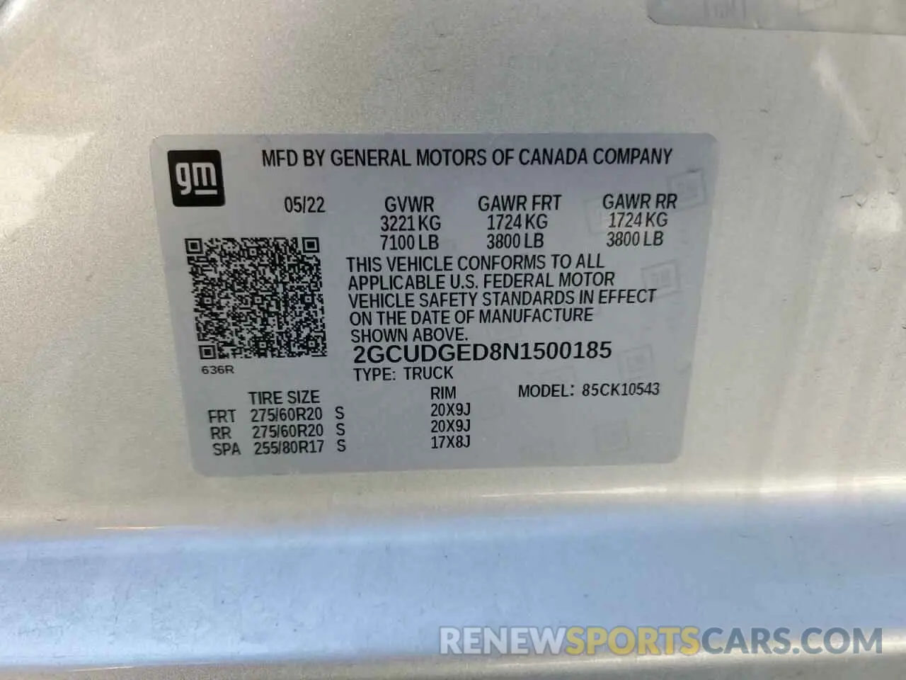 13 fotografías del automóvil dañado 2GCUDGED8N1500185 CHEVROLET ALL Models 2022
