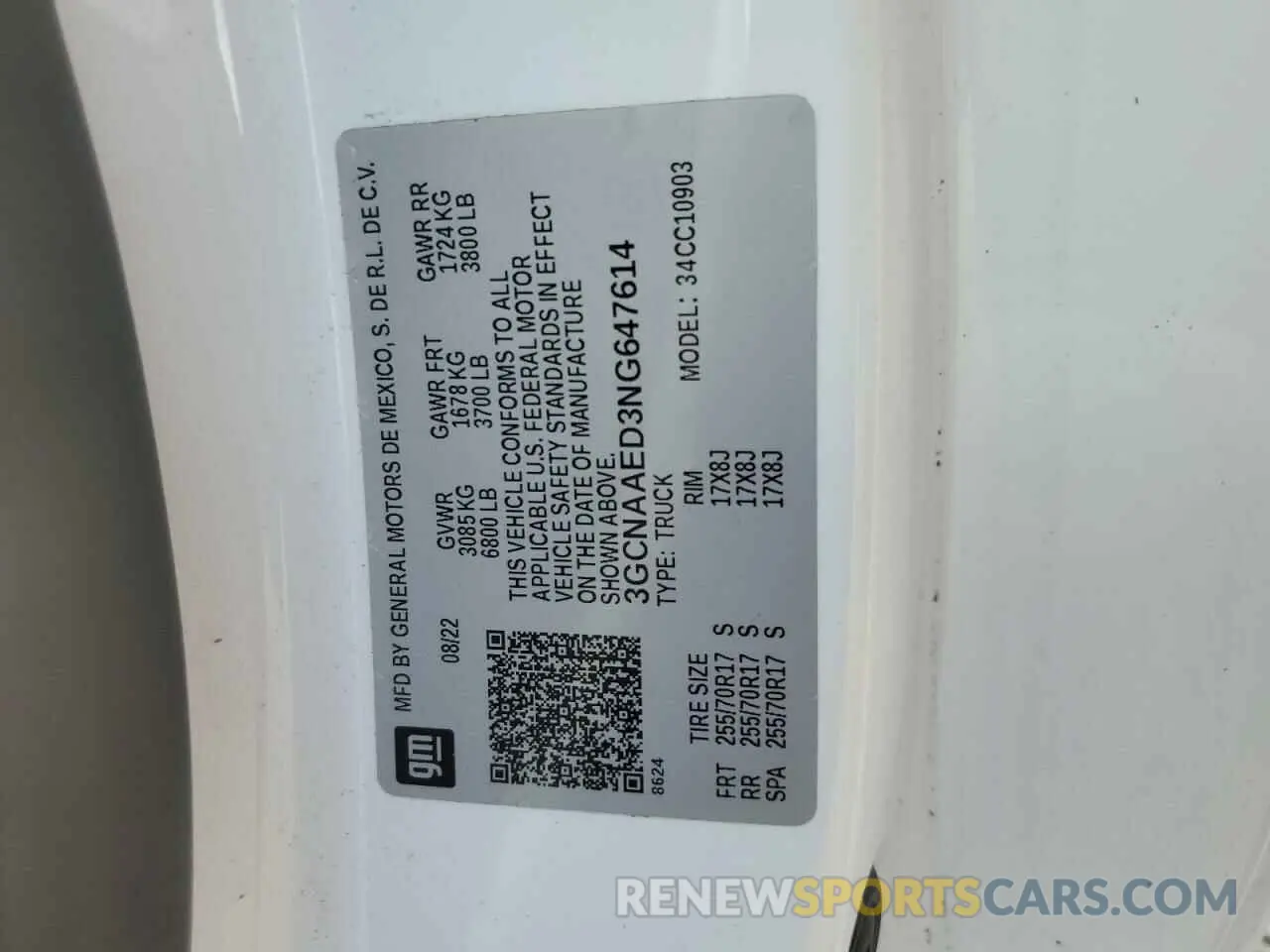 12 fotografías del automóvil dañado 3GCNAAED3NG647614 CHEVROLET ALL Models 2022