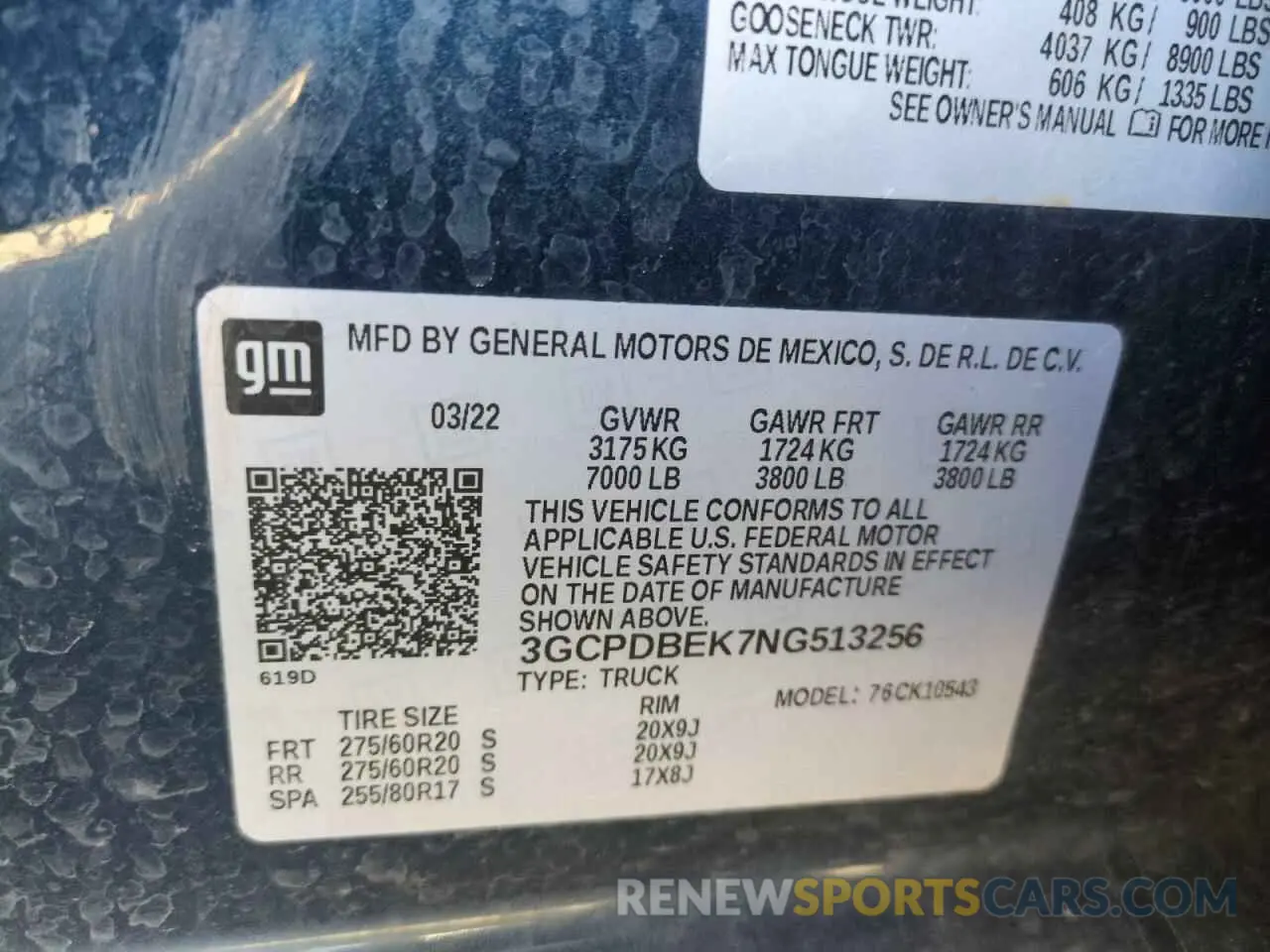 12 fotografías del automóvil dañado 3GCPDBEK7NG513256 CHEVROLET ALL Models 2022