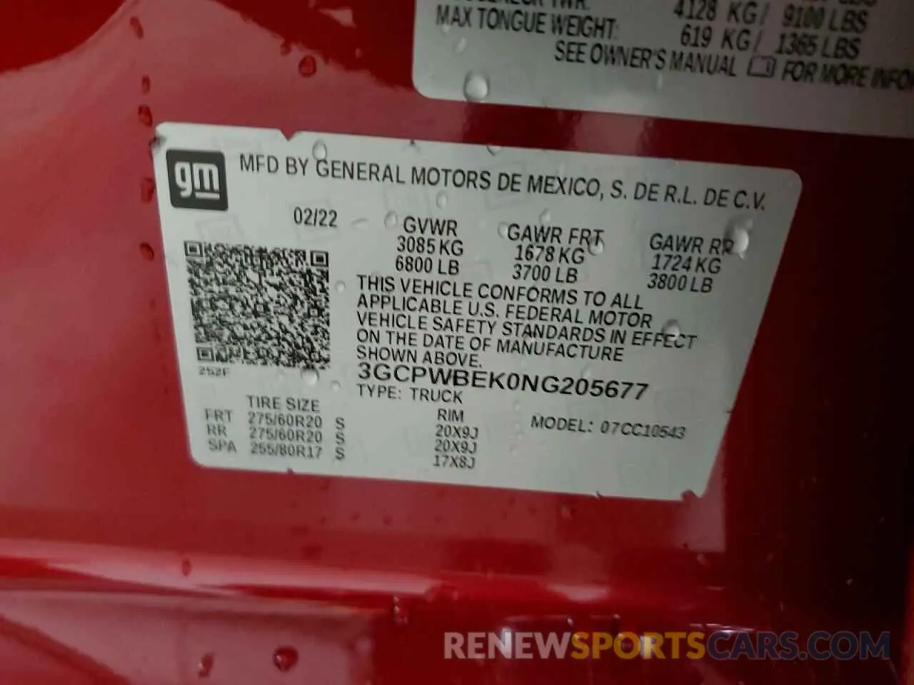 12 fotografías del automóvil dañado 3GCPWBEK0NG205677 CHEVROLET ALL Models 2022