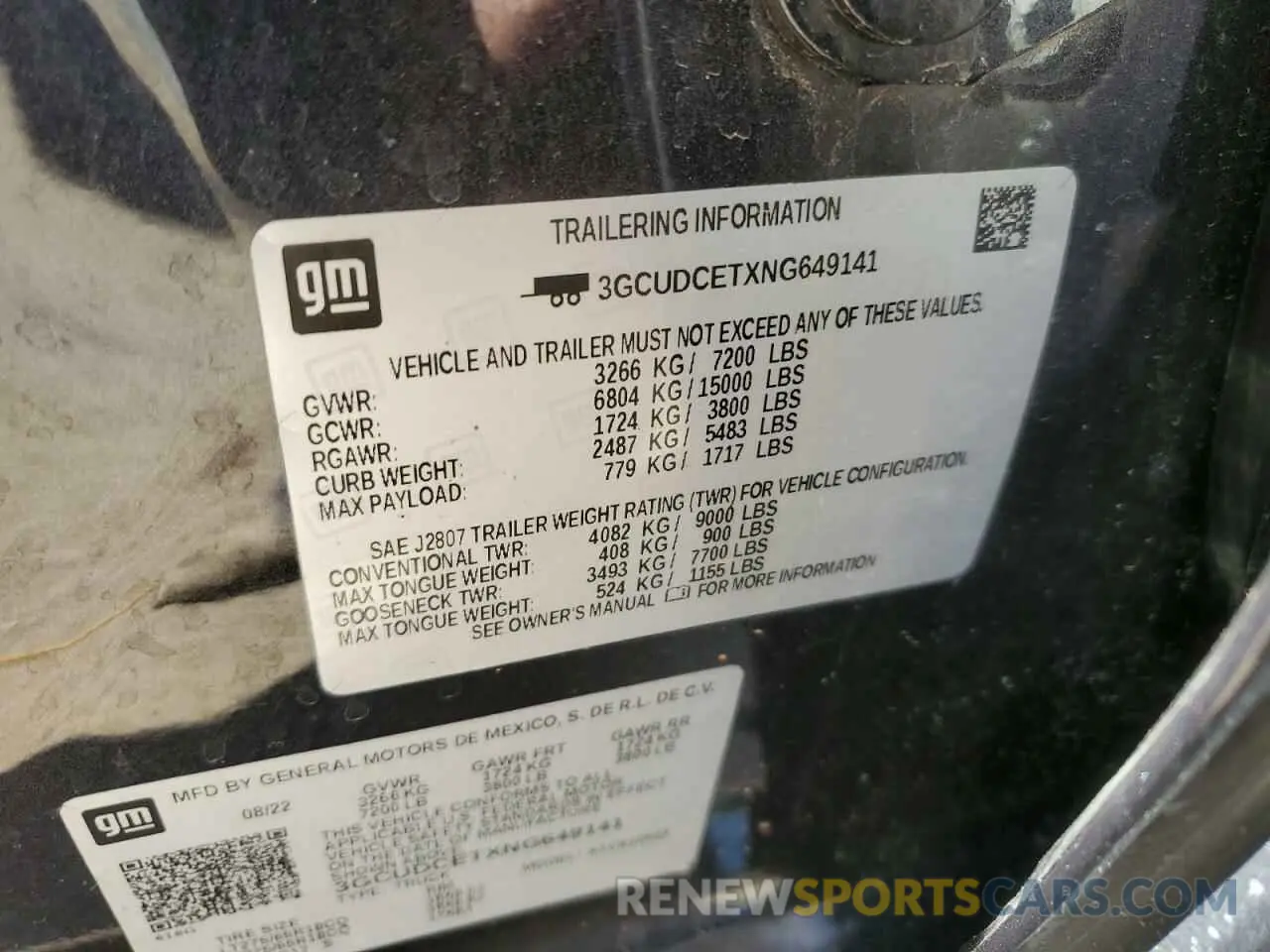 13 fotografías del automóvil dañado 3GCUDCETXNG649141 CHEVROLET ALL Models 2022