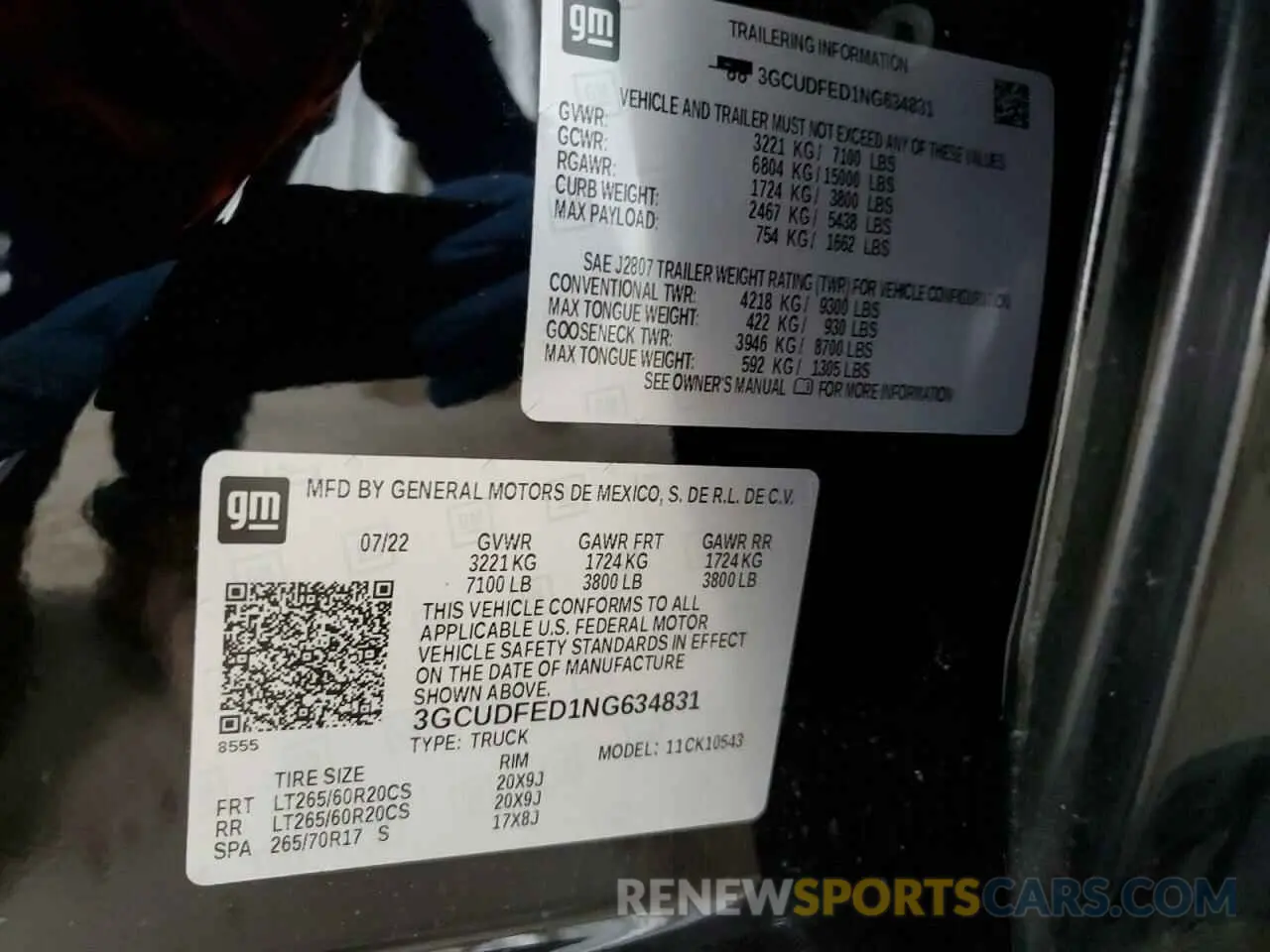 12 fotografías del automóvil dañado 3GCUDFED1NG634831 CHEVROLET ALL Models 2022
