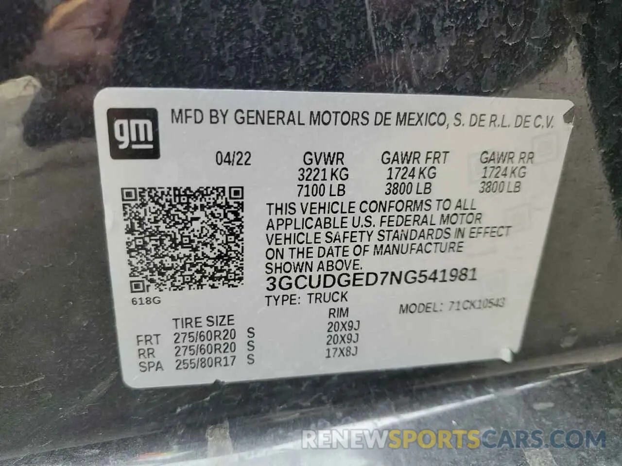 12 fotografías del automóvil dañado 3GCUDGED7NG541981 CHEVROLET ALL Models 2022