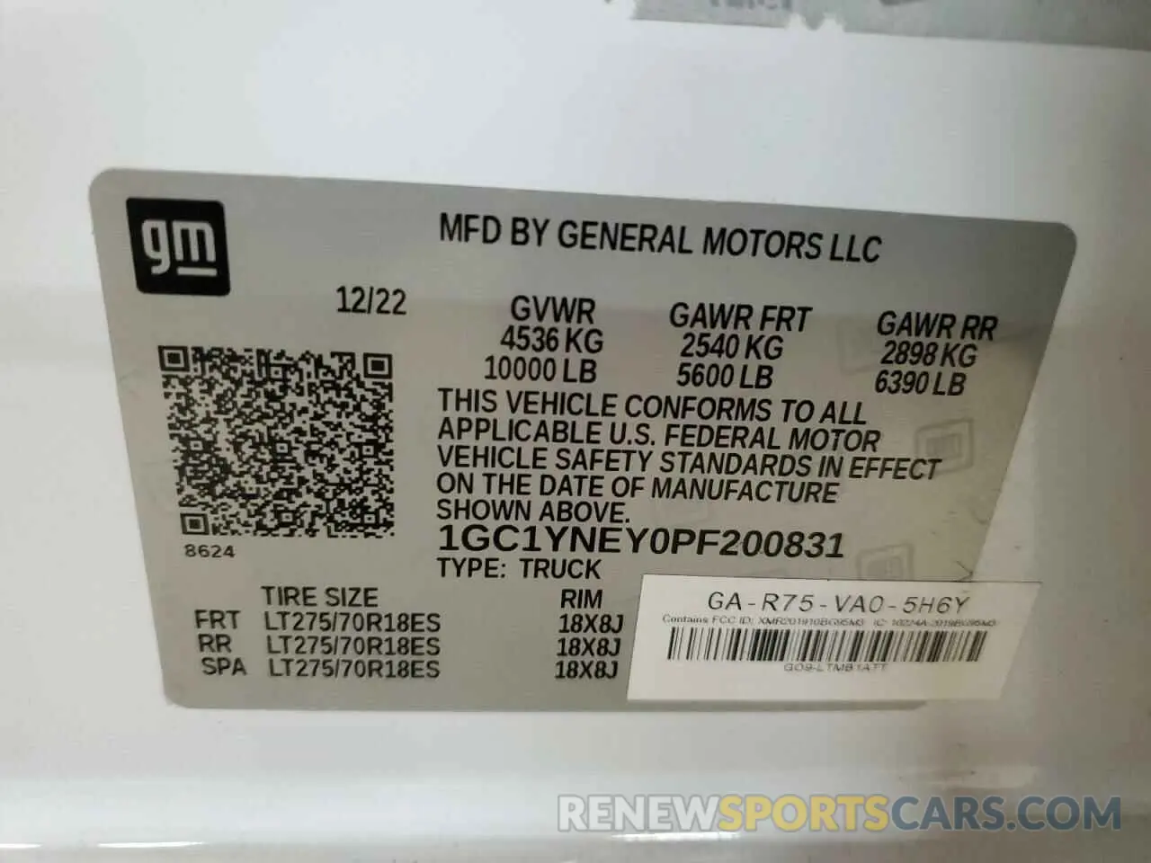 14 fotografías del automóvil dañado 1GC1YNEY0PF200831 CHEVROLET ALL Models 2023