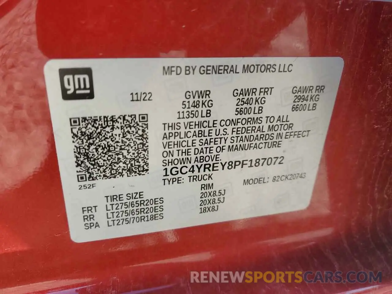 12 fotografías del automóvil dañado 1GC4YREY8PF187072 CHEVROLET ALL Models 2023