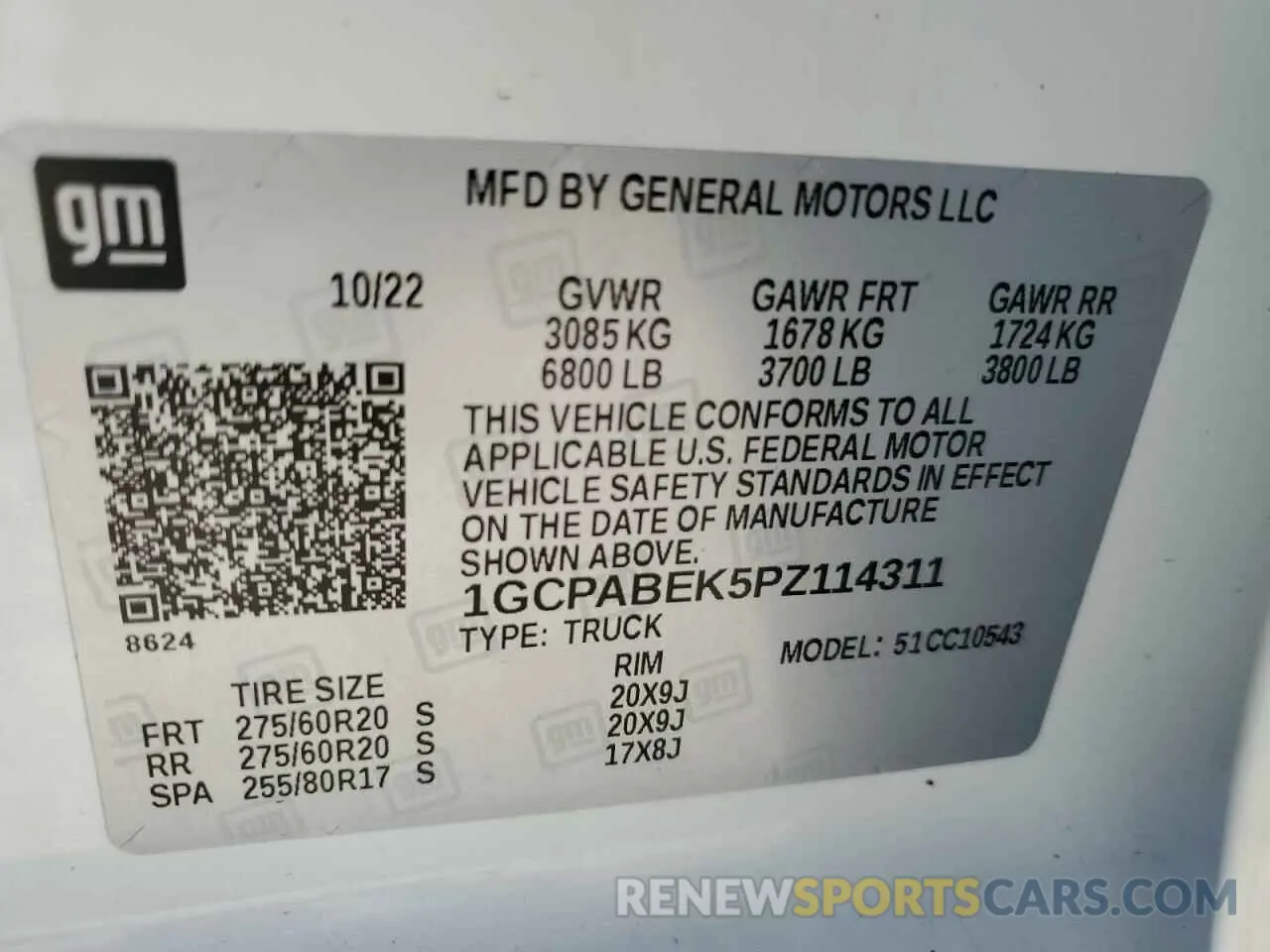 14 fotografías del automóvil dañado 1GCPABEK5PZ114311 CHEVROLET ALL Models 2023